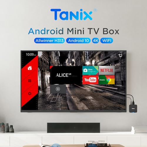 Boîtier TV Android 10.0 Allwinner H313 Quad-Core Arm Cortex A53 2GB RAM 16GB ROM Pour Maison Support 4K et Wi-Fi
Boîtier