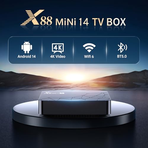 Boîtier TV Android 1|0 4K HDR10 - 2GB RAM 16GB ROM RK3518 Quad Core, Wi-Fi 6 |4G/5G, Contrôle vocal intelligent, Haut dé