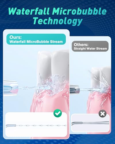Hydropulseur Jet Dentaire Portable Rechargeable 300ML Étanchéité IPX7 Water Flosser pour Nettoyage Buccal et Entretien D