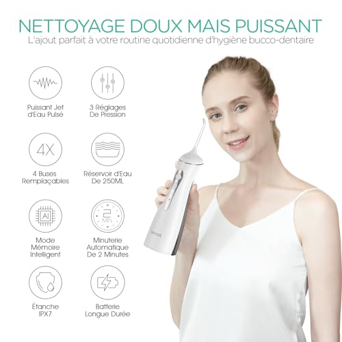 VOYOR-HEALTH Jet Dentaire Hydropulseur Portable WF400 Noir