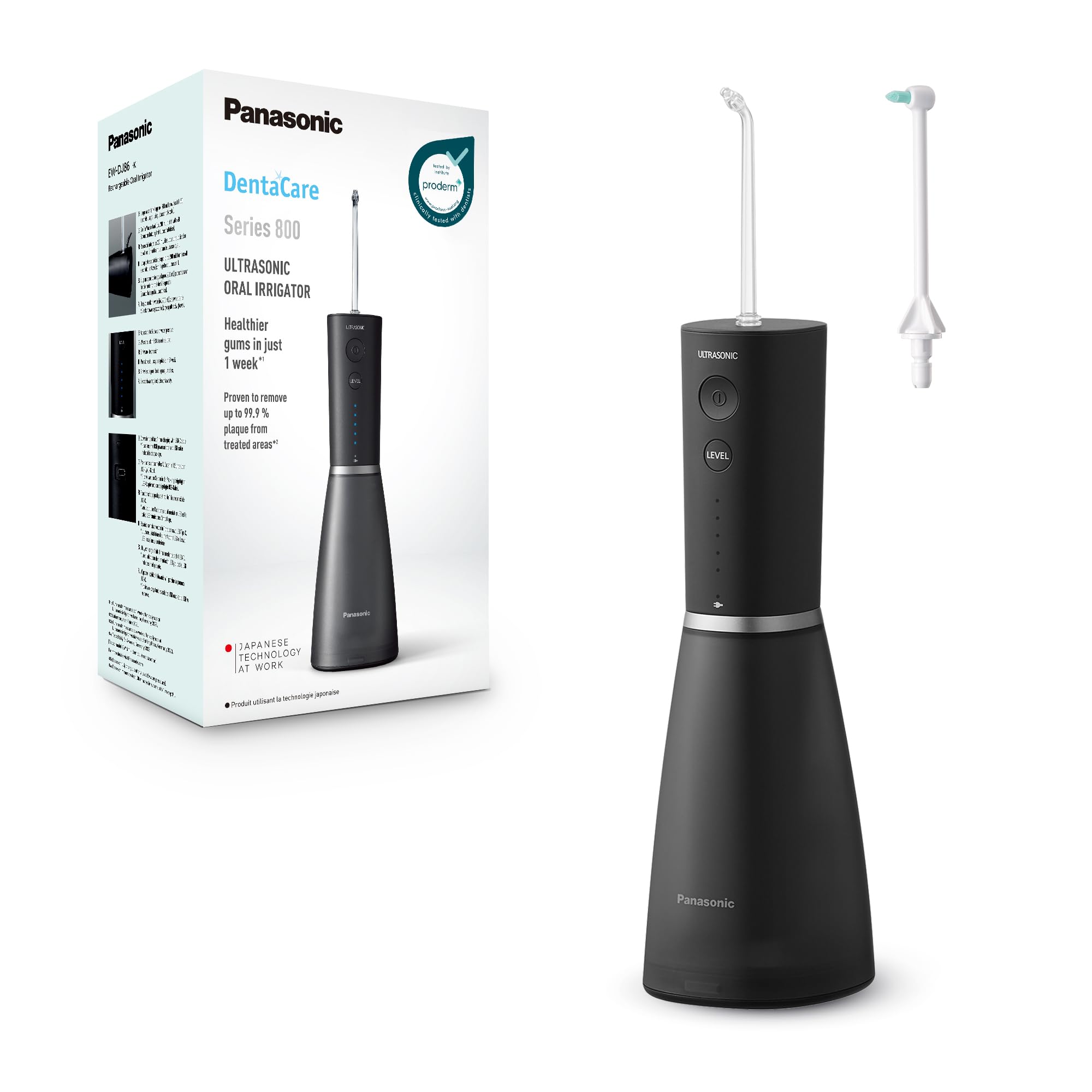 Panasonic Series 800 Ultrasonic Hydropulseur Dentaire pour Adults, Usage Daily, 5 Réglages de Pression et Accessoire de 
