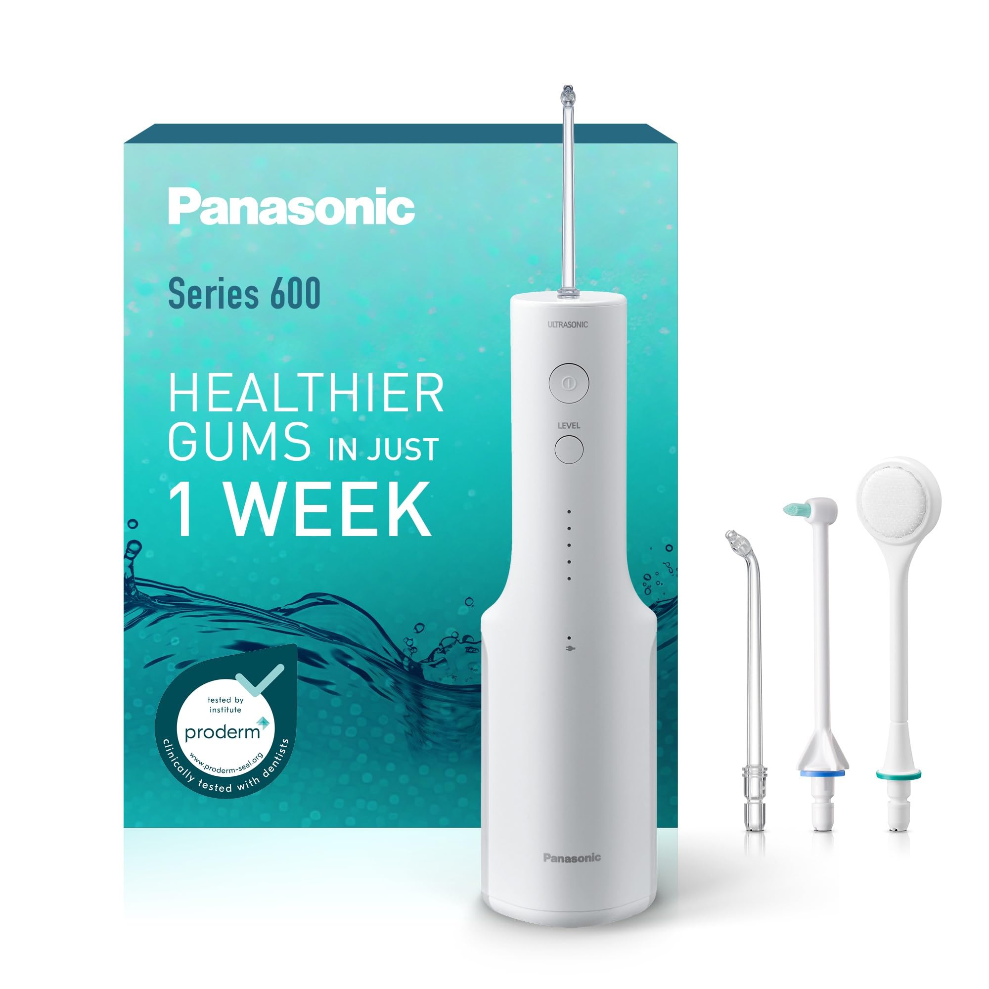 Panasonic Serie 600 Hydropulseur Dentaire Ultrasonique EW-DJ67-W303, Jet dentaire, Blanc